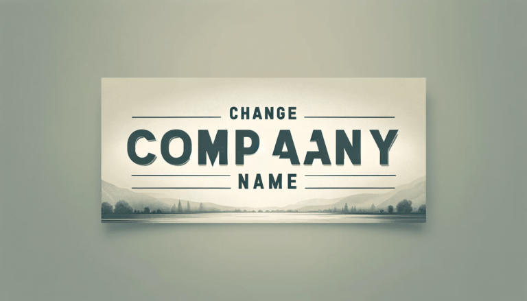 A banner titled, "Change Company Name)