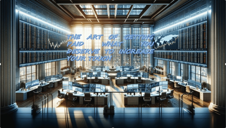 A high-tech wall street bank view from the mezzanine floor