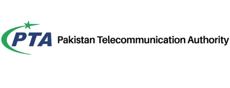 Pakistan Telecommunication Authority Logo 2024. IT a Crescent moon of green colour and PTA written in capital letter
